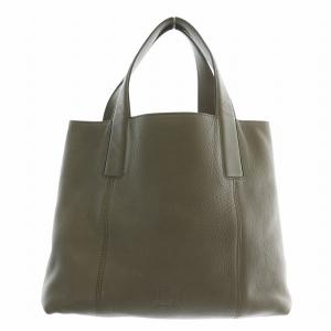 ヴィータ トートバッグ ハンド レザー オープントップ ロゴ 型押し グレー /XZ GY18