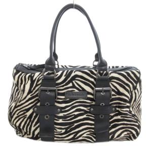 ケイトモス ハンドバッグ トート ボストン ハラコレザー 革 ゼブラ柄 黒 ブラック 白 ホワイト /UO
