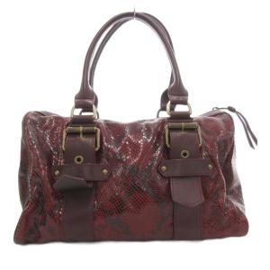 Longchamp ケイト・モス・フォー  ハンドバッグ パイソン型押し レザー ボルドー /JS GY18