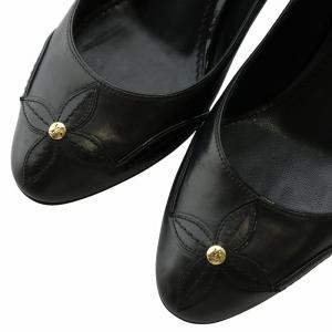 LOUIS VUITTON パンプス モノグラムフラワー 34 ブラック