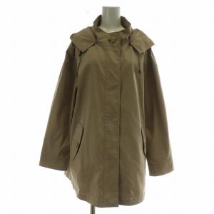 スプリングコート ミドル フード ハイネック ジップアップ 13+ L ベージュ /XZ GY11