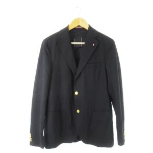 テーラードジャケット 総裏地 シングル ウール ゴールドボタン 48 M 紺 ネイビー /CK5 GY17
