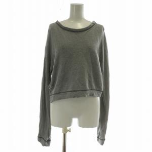 トレーナー スウェット 薄手 長袖 ショート丈 クルーネック 2 S グレー /XZ GY11