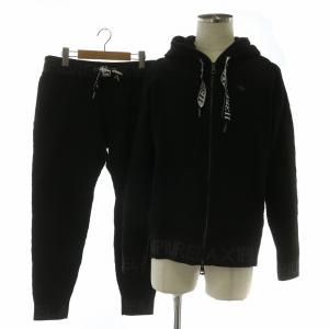 ジャージ スウェット セットアップ 上下 パーカー 長袖 ジップアップ パンツ イージー ロゴ 刺繍 M