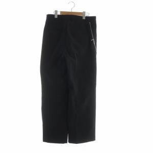 Salvatore Ferragamo ストレートパンツ ジップフライ ロゴ スラックス デザインジップ 46 M 黒 ブラック GY17 /MQ