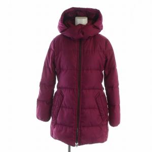 ダウンコート ミドル ジップアップ フード ベルト付き 裏シグネチャー XS ピンク 紫 GY17 /MQ