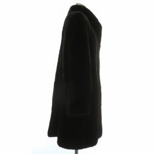 SAGA MINK 銀サガ ファーコート アウター 毛皮 ミンク ミドル 肩パッド F 茶色 ブラウン /XZ GY18