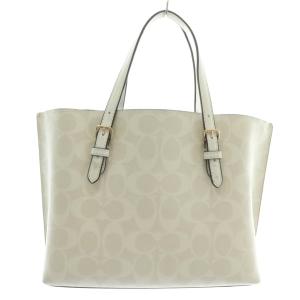 COACH モリー トート 25 ハンドバッグ ショルダー 2WAY PVC レザー シグネチャー 総柄 ロゴ ゴールド金具