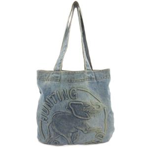デニムハンドバッグ トート 肩掛け ロゴ キャンバス インディゴブルー /GV GY18