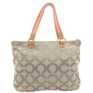 COACH 15331 シグネチャー ポピー オプアート グラム トート ハンドバッグ ロゴ キャンバス グレー /GV