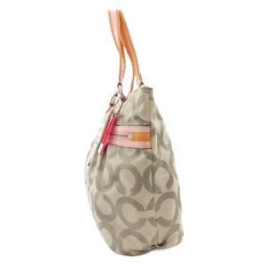 COACH 15331 シグネチャー ポピー オプアート グラム トート ハンドバッグ ロゴ キャンバス グレー /GV