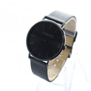 COACH 腕時計 ウォッチ クォーツ ロゴ 黒文字盤 レザーベルト 黒 ブラック CA.124.2.34.1705