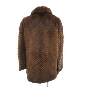 SAGA MINK ファーコート 毛皮 ミンクファー ハーフ丈 9 茶 ブラウン /AE GY18