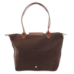 Longchamp ル プリアージュ LE PLIAGE ハンドバッグ トート 肩掛け 舟形 ロゴ ナイロン レザー 茶 ブラウン