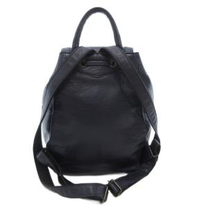 IBIZA リュックサック デイバッグ 巾着 ロゴ レザー 紺 ネイビー /AE GY18