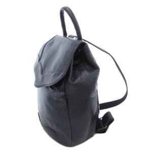 IBIZA リュックサック デイバッグ 巾着 ロゴ レザー 紺 ネイビー /AE GY18