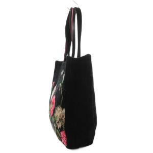 FEILER ラビリンス ハンドバッグ トート 肩掛け 花柄 シェニール織 ロゴ 黒 ブラック /GV GY18