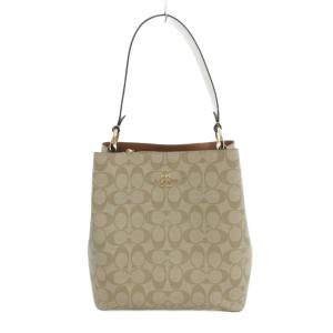 シグネチャー ハンドバッグ ショルダー 2WAY PVC ベージュ 91512 /UO