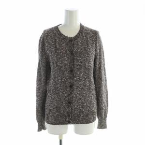 カーディガン 長袖 クルーネック ラメ インターロッキング ロゴ XS 茶 ブラウン 310435 X5233