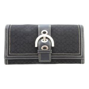 長財布 ウォレット 二つ折り シグネチャー バックル 黒 ブラック /AE GY18