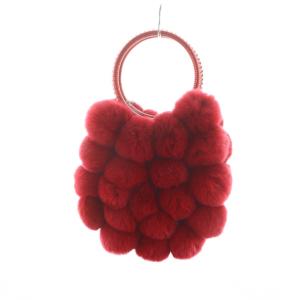 ANTEPRIMA ハンドバッグ ミニトート ロゴ ラビットファー ポーチ付き 赤 レッド GY17 /MQ