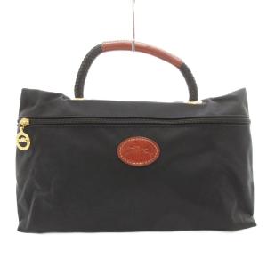 ミニハンドバッグ ポーチ ロゴ ナイロン レザー 黒 ブラック /GV GY18