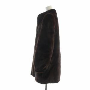 SAGA MINK 金サガ ダークミンク ファー コート ミドル 毛皮 総裏地 13 LL 茶 ブラウン GY18 /MQ