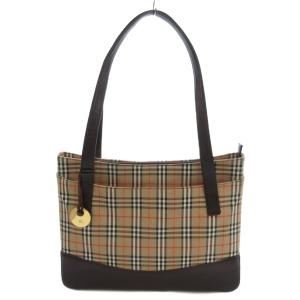 トートバッグ ノバチェック シャドーホース ロゴチャーム ベージュ ブラウン