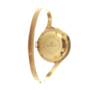 SWAROVSKI ラブリー 腕時計 バングルウォッチ クォーツ クリスタル ロゴ 白文字盤 ゴールドカラー 金色 GY18