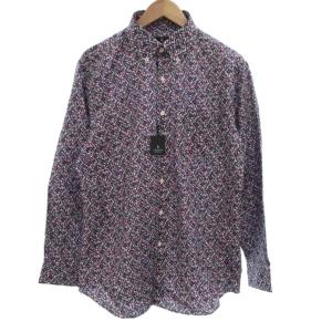 COLLECTION タグ付き BDシャツ ボタンダウン 総柄 52 紫 パープル /BS GY17