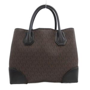 MICHAEL KORS 美品 ハンドバッグ 総柄 ロゴ レザー ダークブラウン /AE GY18