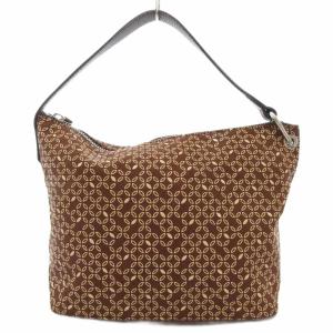 ハンドバッグ 総柄 ディアスキン レザー 茶 ブラウン /AE GY18