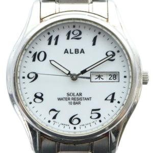 腕時計 ウォッチ ソーラー カレンダー付き 白文字盤 ロゴ シルバー色 V158-0AX0 GY11 /MQ