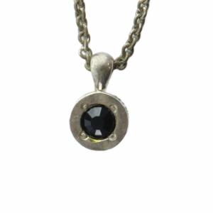 ネックレス アクセサリー ペンダント ロゴ ラウンド ラインストーン シルバー色 GY18 /MQ