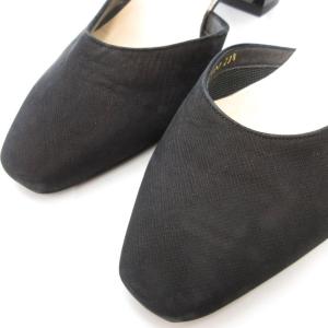 himiko パンプス エナメル スエード ヒール ストラップ 23.5cm 黒 ブラック /BS GY18