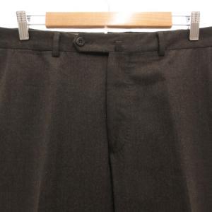 Ermenegildo Zegna ウールスラックス パンツ ストレート ジップフライ センタープレス 50 茶 ブラウン系 /GV GY18