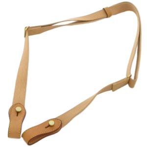 美品 ショルダーストラップ ロゴ キャンバス ベージュ /AE
