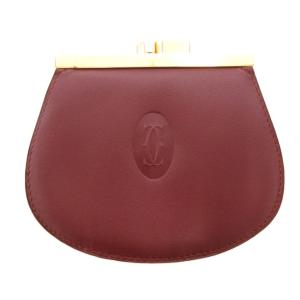 マストライン がま口 小銭入れ コインケース 型押しロゴ レザー ボルドー ゴールドカラー /GV GY18