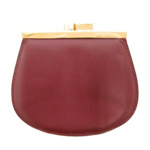 Cartier マストライン がま口 小銭入れ コインケース 型押しロゴ レザー ボルドー ゴールドカラー /GV GY18