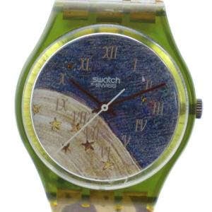 天の川 腕時計 ヴィンテージ アンティーク ウォッチ クォーツ ローマン 総柄 マルチカラー GY18