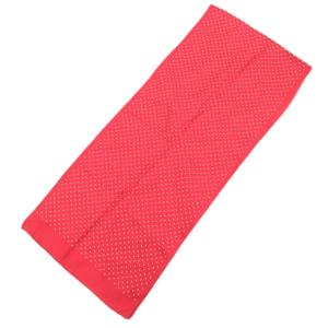 スカーフ ストール 長方形 ドット柄 絹 シルク 赤 レッド 白 ホワイト /GV GY18