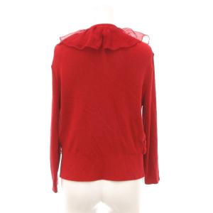 Jean Paul GAULTIER FEMME カーディガン ニット フリル 40 約L 赤 レッド /BS GY18