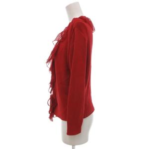 Jean Paul GAULTIER FEMME カーディガン ニット フリル 40 約L 赤 レッド /BS GY18