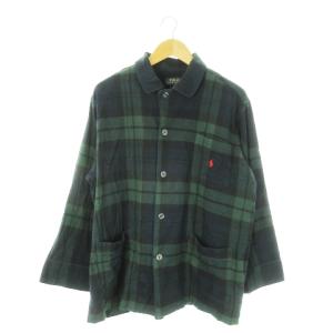 POLO RALPH LAUREN セットアップ ルームウェア パジャマ 長袖シャツ パンツ ロング ブラックウォッチ ポニーロゴ刺繍 LL