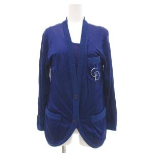 PRET A PORTER ヴィンテージ アンサンブルニット カーディガン タンクトップ ロゴ ラインストーン