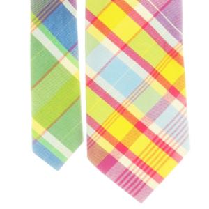 RALPH LAUREN ネクタイ レギュラー コットン チェック 赤 レッド マルチカラー /CK36 GY18