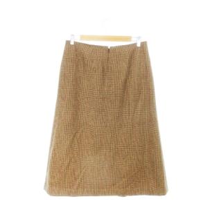 RALPH LAUREN タイトスカート 台形 ボックスプリーツ ミモレ ロング ウール アンゴラ混 ベルトデザイン グレンチェック