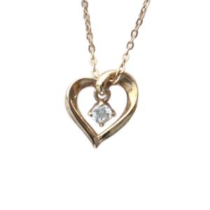 ネックレス アクセサリー ペンダント ハート ラインストーン Silver925 オルゴール ゴールド色