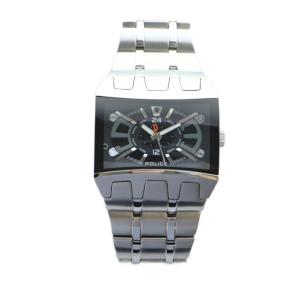 POLICE 腕時計 ウォッチ クォーツ ロゴ スクエア シルバー色 13420J /MQ GY18