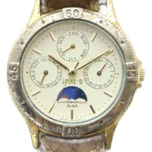 ALBA SPIRE-G アルバ 腕時計 ウォッチ クォーツ ムーンフェイズ トリプルカレンダー V33F-6C20